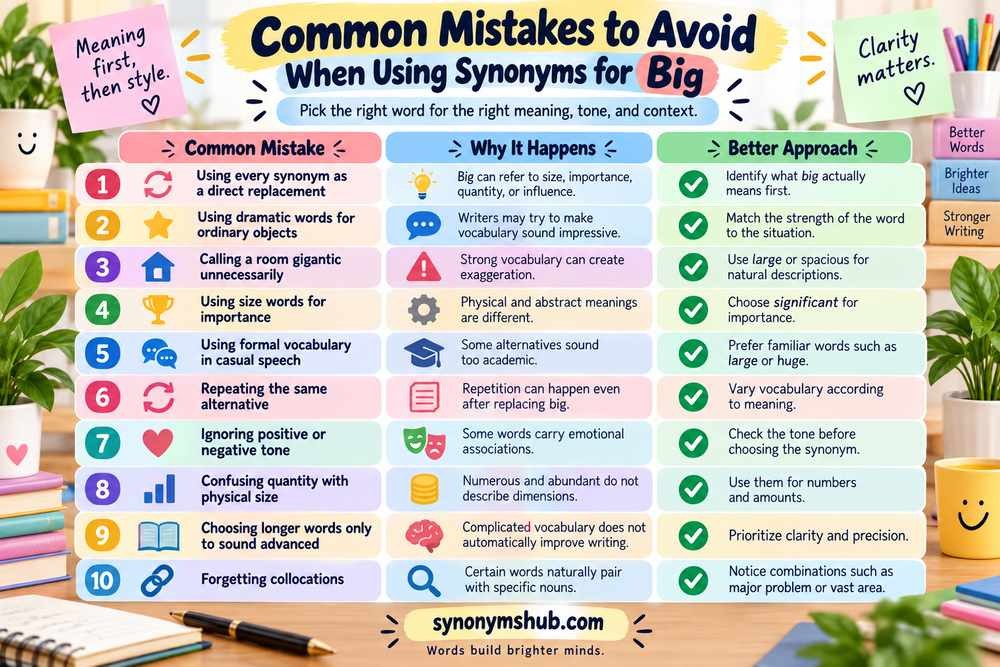 Common Mistakes to Avoid When Using Synonyms for Big