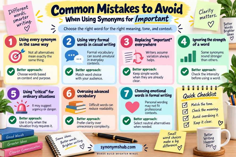 Common Mistakes to Avoid When Using Synonyms for Important