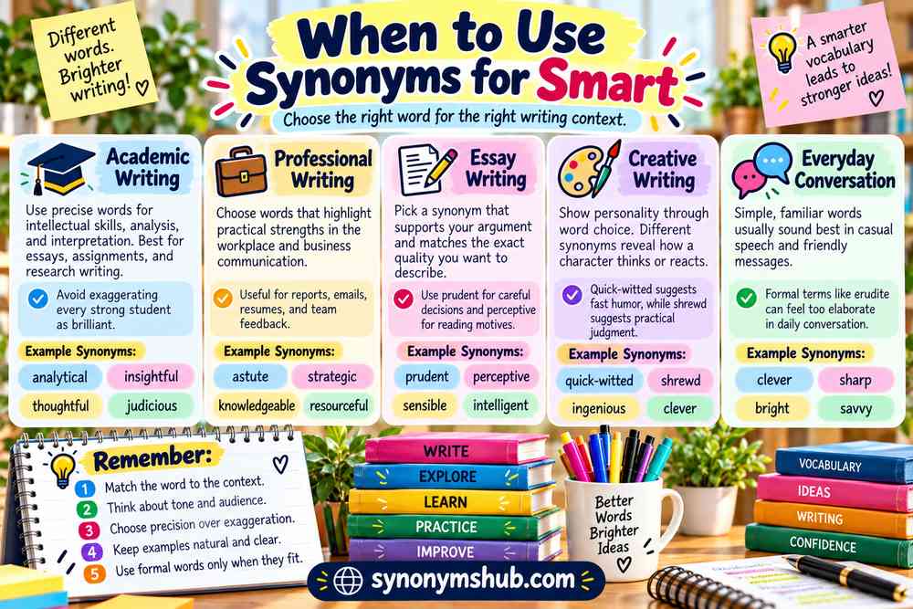 When to Use Synonyms for Smart in Different Writing Contexts