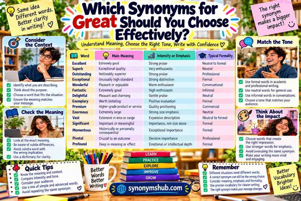 Which Synonyms for Great Should You Choose Effectively?