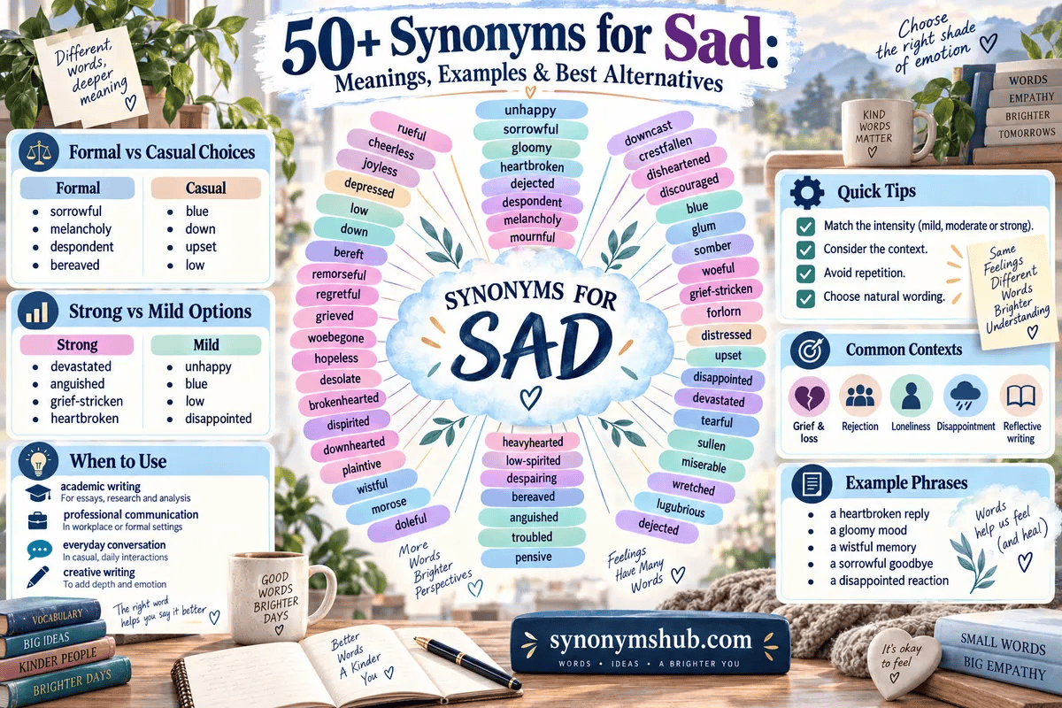 50+ Synonyms for Sad With Meanings and Real-Life Examples