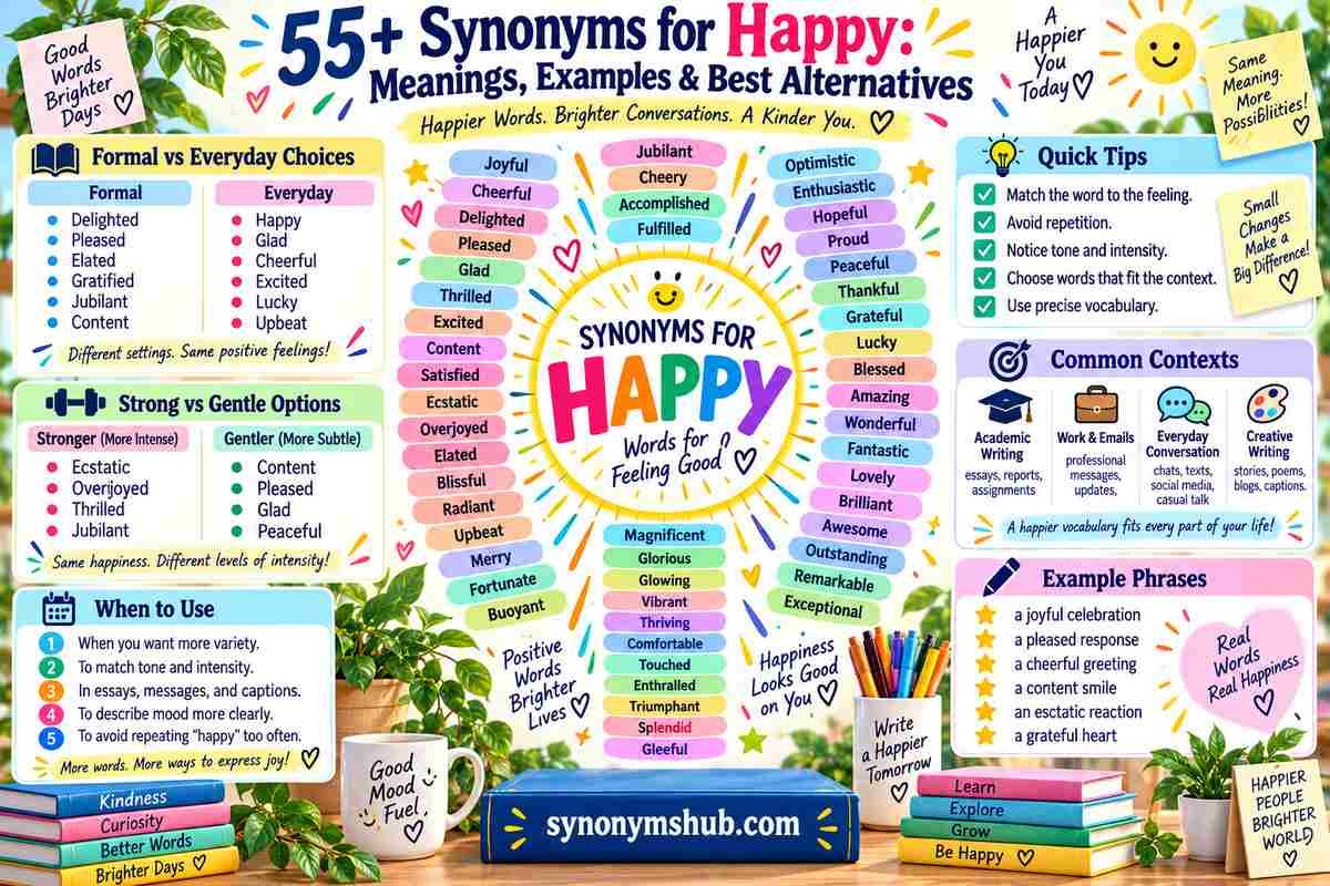 55+ Synonyms for Happy With Meanings & Real-Life Examples