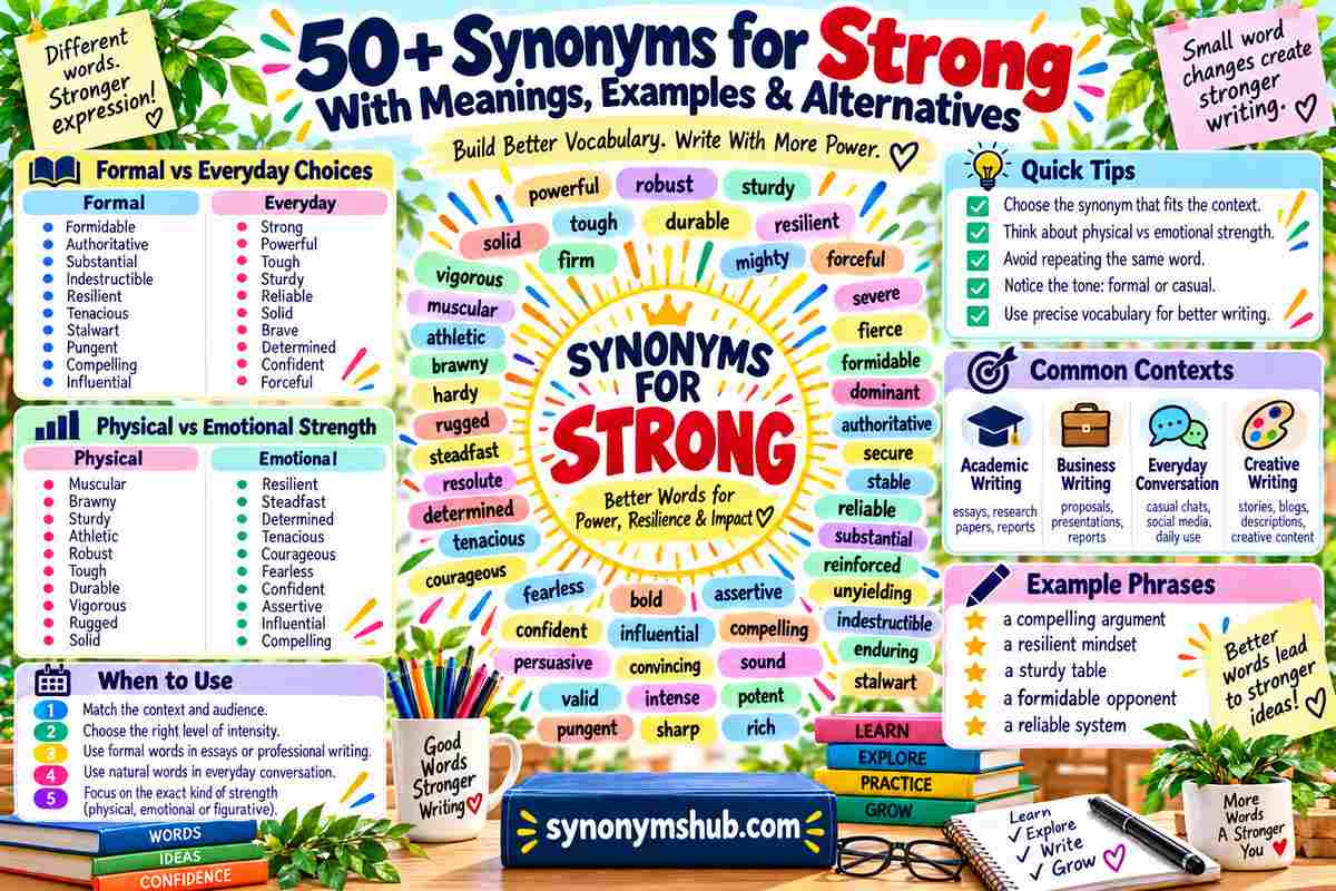 50+ Synonyms for Strong With Meanings, Examples & Alternatives