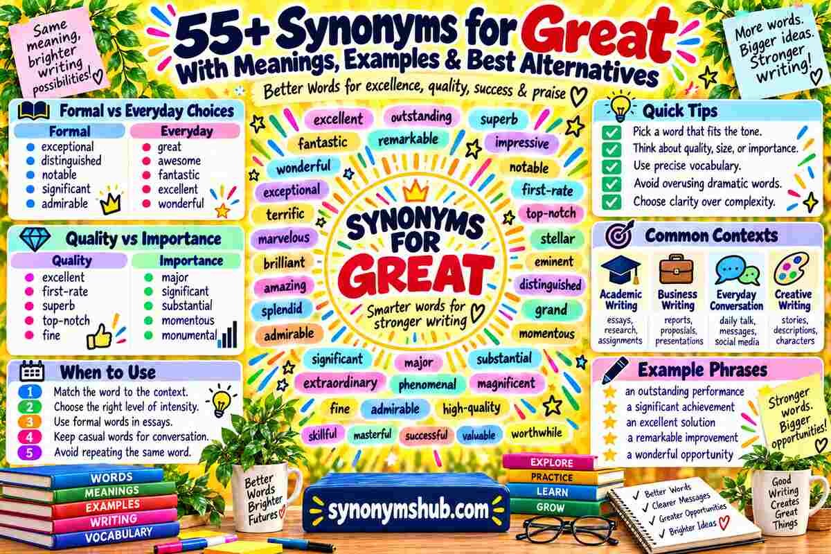 55+ Synonyms for Great With Alternative Meanings & Real-Life Examples